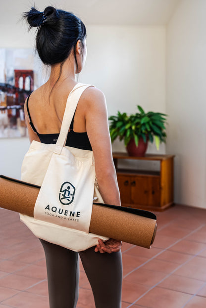 Aquene Canvas Tote Bag with Mat Storage